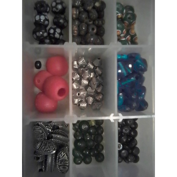 Huge Lot Macrame Craft Beads Large Hole Lampwork Glass Ceramic Wood Pewter - Picture 6 of 7